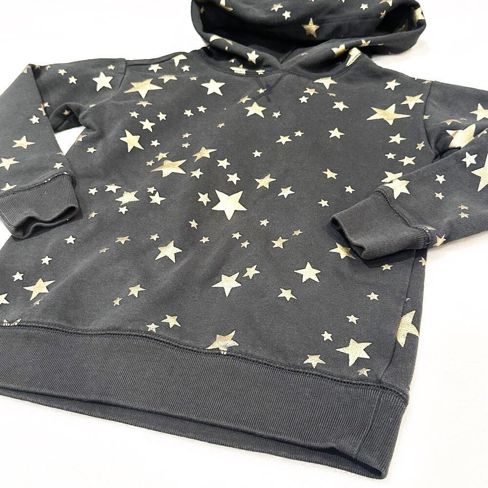 Crewcuts Gold Star Hoodie Girls sz S Black Hoodie Pullover Sweatshirt - Picture 3 of 7